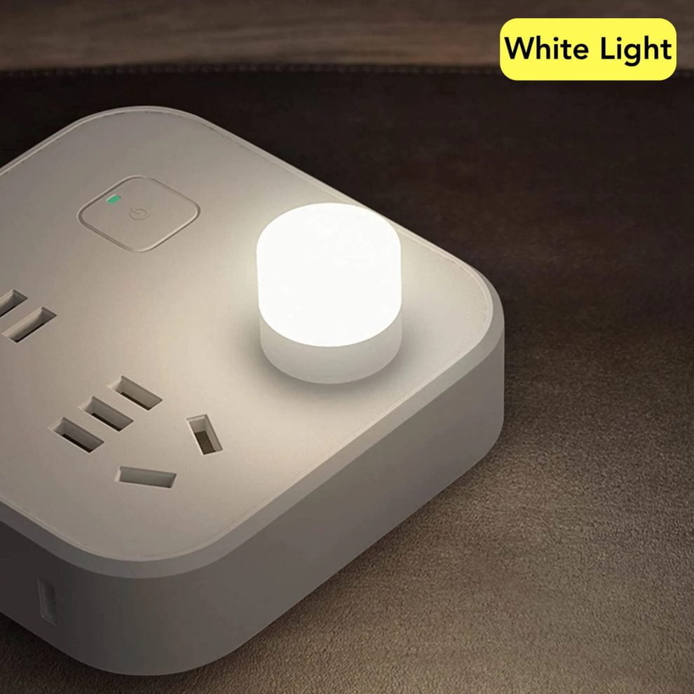 USB Mini LED Night Light (5pcs Pack, White Light)