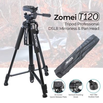 Zomei T120 Mobile & DSLR Tripod-Professional Series (Without Mobile Holder)